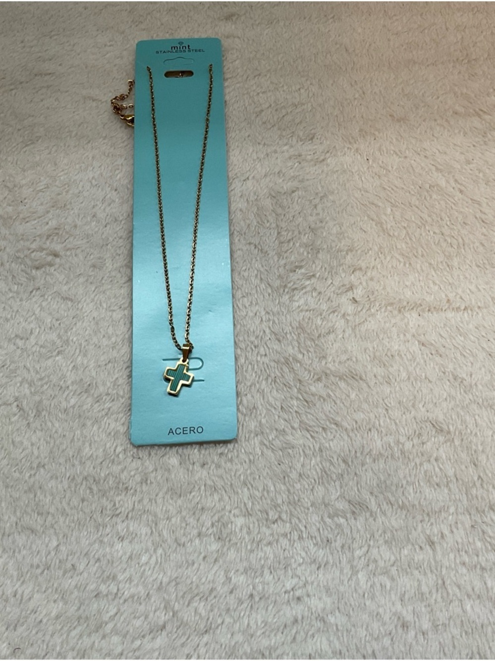 Mint Gold-tone Cross Necklace with Mint Card